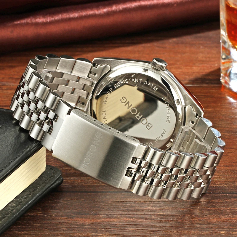Мужские наручные часы, мужские часы, Топ бренд, роскошные BORONG, часы из нержавеющей стали, мужские часы erkek kol saati reloj hombre