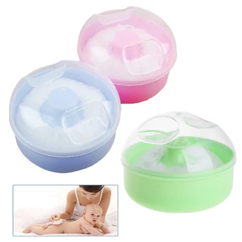 

1Pc Soft Perfect Baby Face Body Cosmetic Bath Puff Sponge Container Box Powder Case