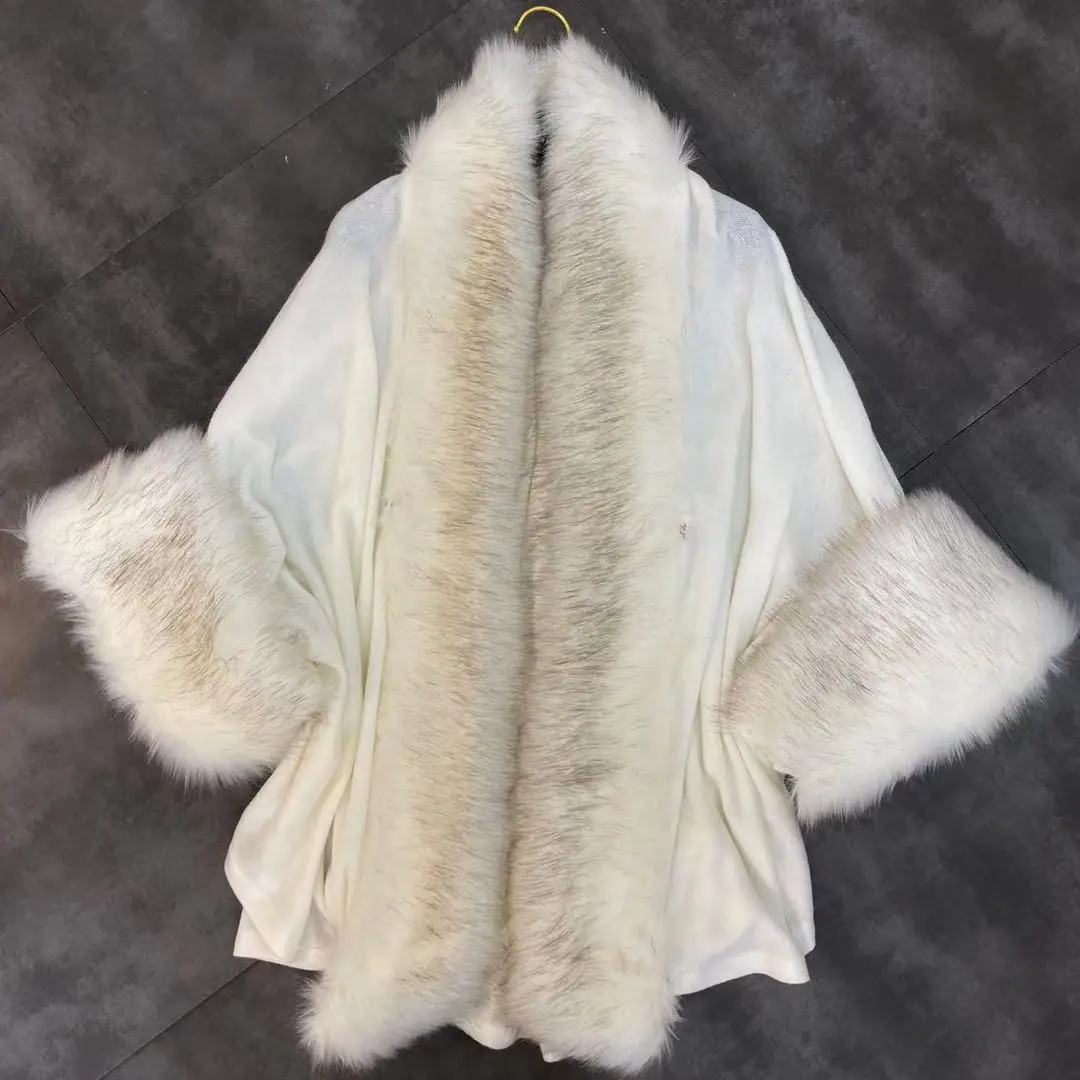 

2019 Winter New Imitation Fox Fur Cardigan Coat Women Women's Cloak Knitted Cardigan Loose Oversized Streetwear Coat