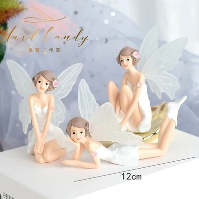 

Action 3 pcs/set White Thinker Bell Figurine Toys Birthday Cake Decor Model Dolls Disney Princess Thinker Bell Toys for children