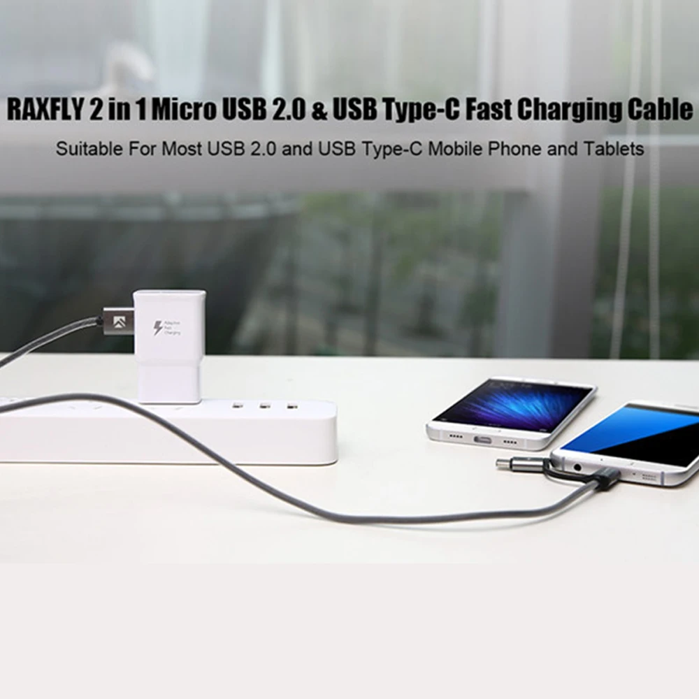 FDBRO Новинка хит QC3.0 usb type C кабель для Note 9 S9 2.8A Micro USB кабель 2 в 1 быстрая зарядка USB C кабель для Note 7