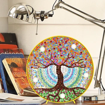 

5D Diy Mandala Full Drill Diamond Painting Light Lamp Rhinestone Embroidery Special Shape Drill Led Diamond Painting Lamp Jh220