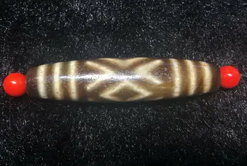 

Treasure Magic LKbrother Unique Energy Magic Tibetan old Agate 3 jingang kingkong eye dZi Bead