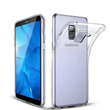 Мягкий ТПУ чехол для Samsung Galaxy A6 + Plus 2018 тонкий прозрачный