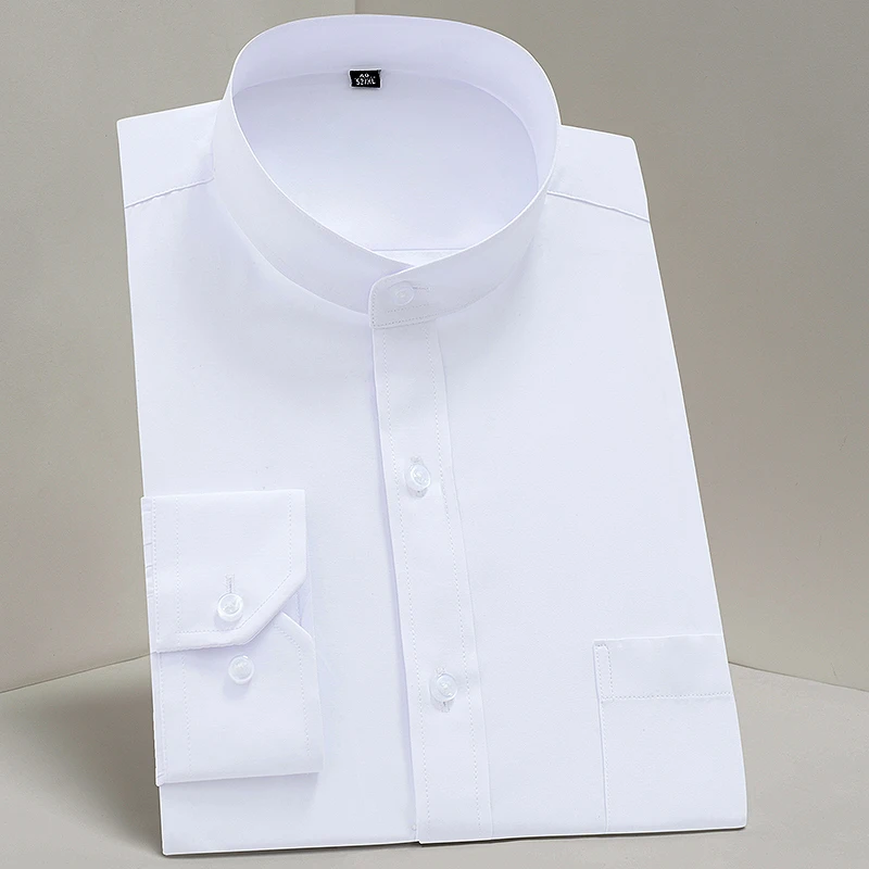 

2019Men Fashions Shirt Classic Solid Camisa Social Foraml Work Men Wear Shirt Casual Retro Dress Shirt Long Sleeve Chinese Style