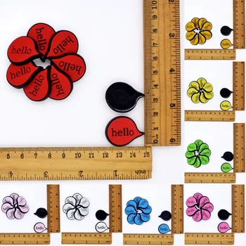 

10 pcs Yellow/Green/Blue/White/Red/Pink/Green Phrase Hello DIY Flatback Soft PVC Can Be Glue Or Stitching Fit Fridge Magnet/Pin