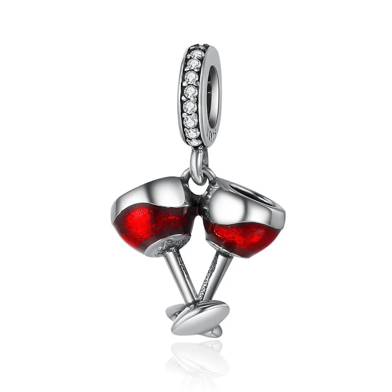 Fit Pandora браслет серебро 925 CZ Сердце ключ замок амулеты для Винных Бокалов S925 синий балет девушка Морская звезда самолет бусины ювелирных изделий - Цвет: asd478