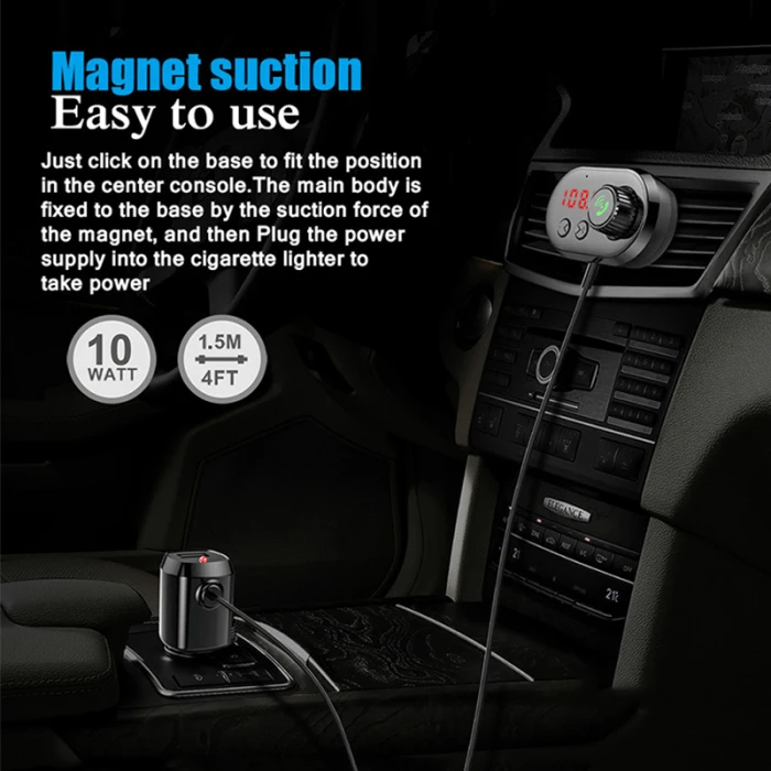 Fm-передатчик Bluetooth V5.0 Handsfree USB Автомобильное зарядное устройство MP3-плеер с ароматерапевтическим ядром SP99