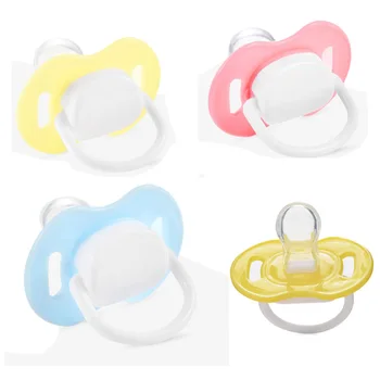 

1pcs Silicone Baby Orthodontic Dummy Pacifier Round and Flat Head Clip Holder Drop-resistant Belt Newborn Soother Kid Nipples
