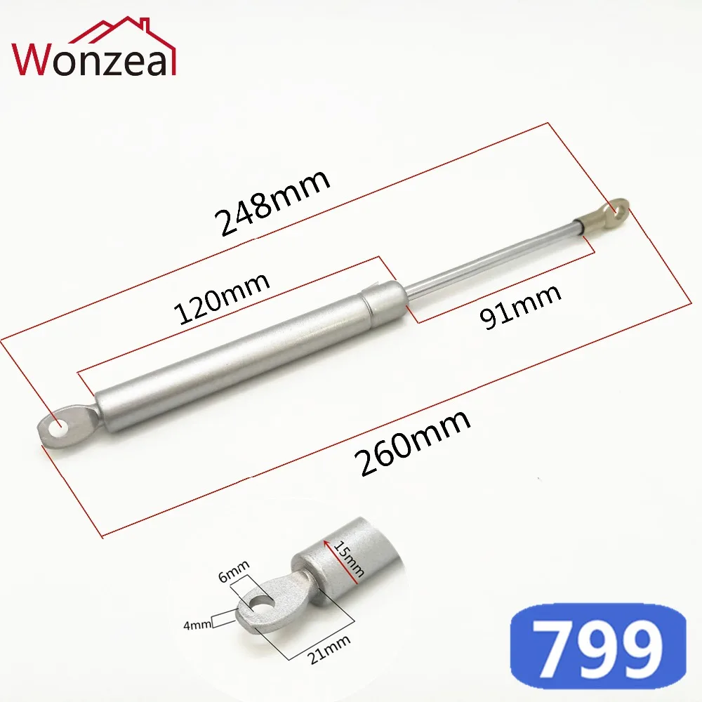 260 мм подшипника без поддержки головы Поднимите гидравлическая газовая пружина для установки маленький шкаф кухонный шкаф, мебель шарнир