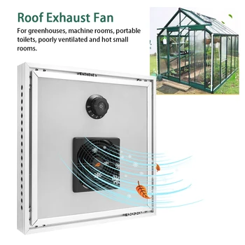 

12V 15W Solar Power Panel Exhaust Fan Horticultural Vent Kit Roof Ventilator for Greenhouse Temperature Control Air Ventilator