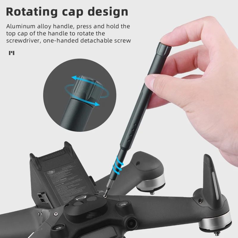 Rotating cap design Aluminum alloy handle, press and hold the top cap of the handle to rotate