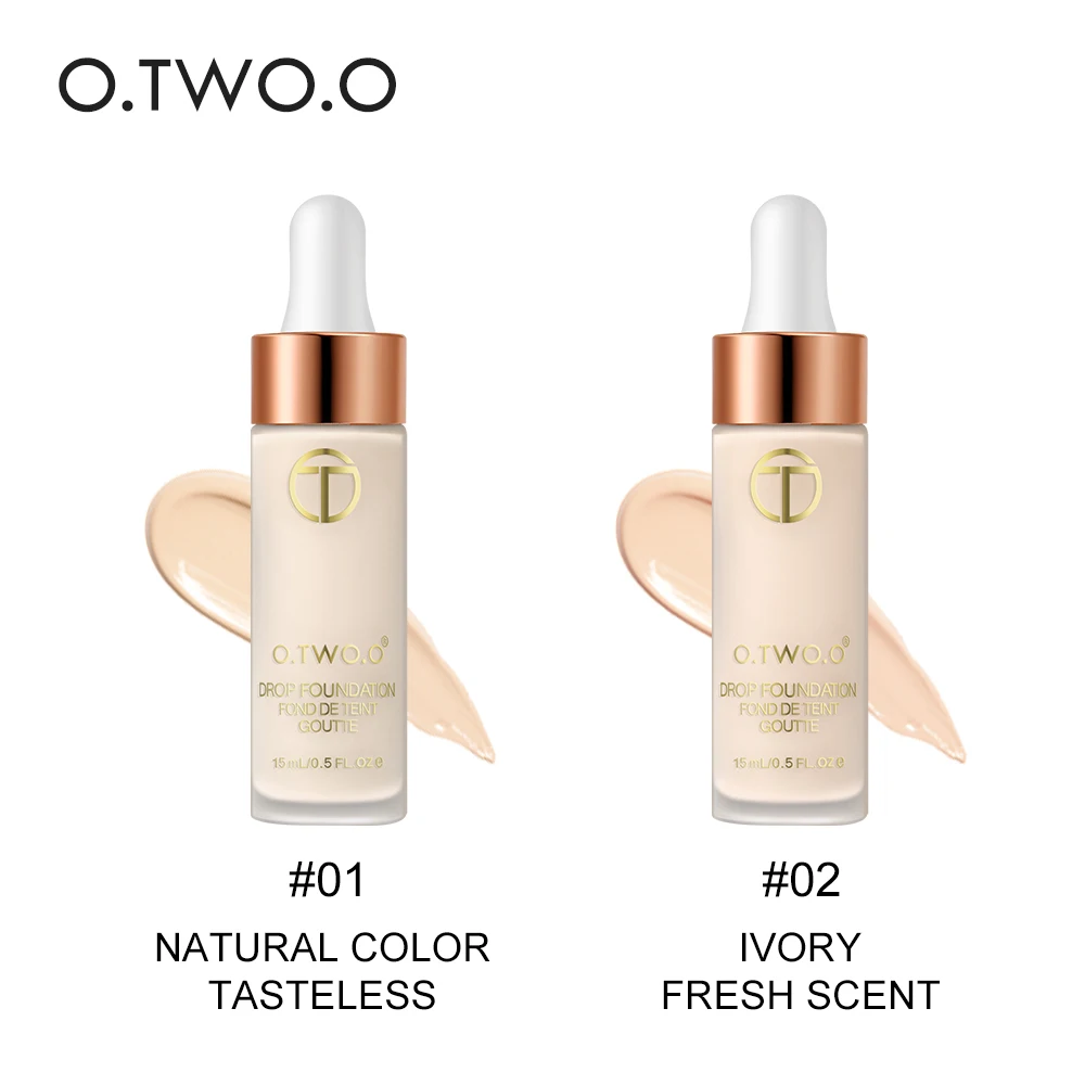 O.TWO.O Foundation 15ml Matte Long Lasting Full Concealer Foundation Makeup Liquid Cream Natural Base Make Up