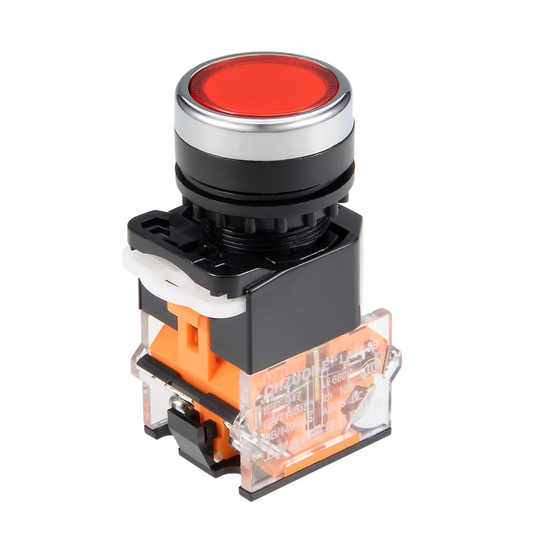 

uxcell 22mm Latching Push Button Switch Red Round Flat Button DPST 1 NO 1 NC