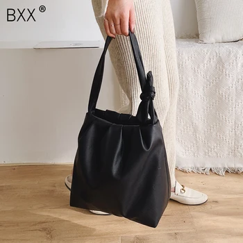

[BXX] Soft Leather Crossbody Bucket Bags For Women 2020 Fashion Large Capacity Shoulder Messenger Bag Lady Luxury Handbags a298