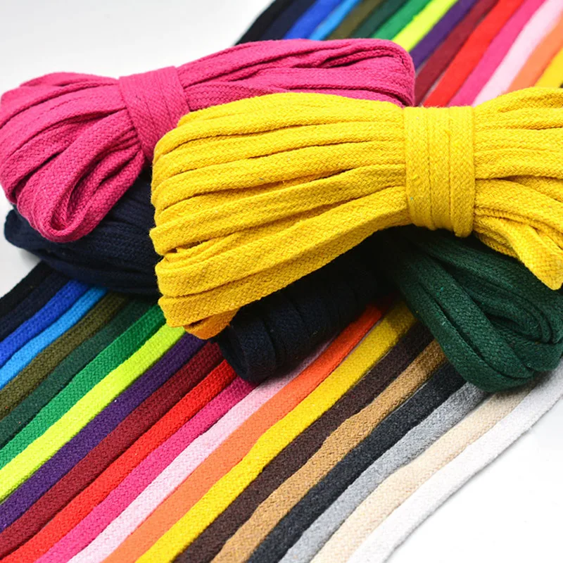 

10mm Cotton Flat Rope Cord Hollow Twisted Woven String Braided Wire Rope DIY Handmade Home Crafts Pants Shoes Bag Accessories