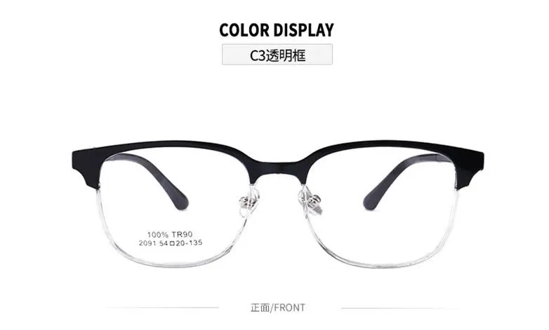 Transparent color Модный ультра-светильник с плоской пластиной TR90 оправа для очков, может быть оснащена прогрессивными очками по рецепту - Цвет оправы: Transparent color