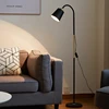 Nórdico blanco negro Color de madera piso moderna lámpara E27 lámparas de pie esquina Simple lámpara de pie luz de curva la luz de lectura ► Foto 3/6