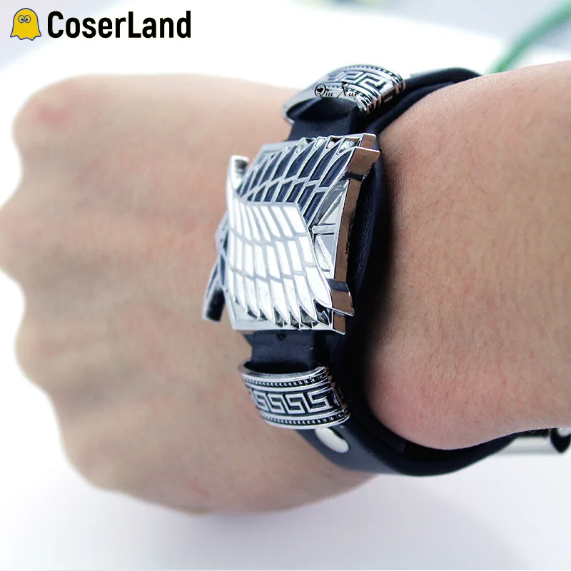 Кожаный браслет с аниме атака на Титанов ожерелье подвеской Легион для косплея