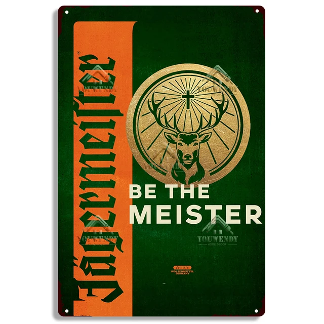 Jagermeister Liqueur Vintage Metal Plaque Retro Alcohol Tin Signs Yege Holy Deer Wine Metal Plate Pub Bar Man Cave Wall Decor 52215