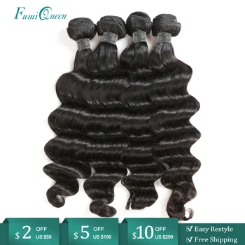 

Ali FumiQueen Hair 4Pcs Peruvian Loose Deep Remy Hair Weave Bundles 10"-26" Natural Color Human Hair Extensions Free Shipping