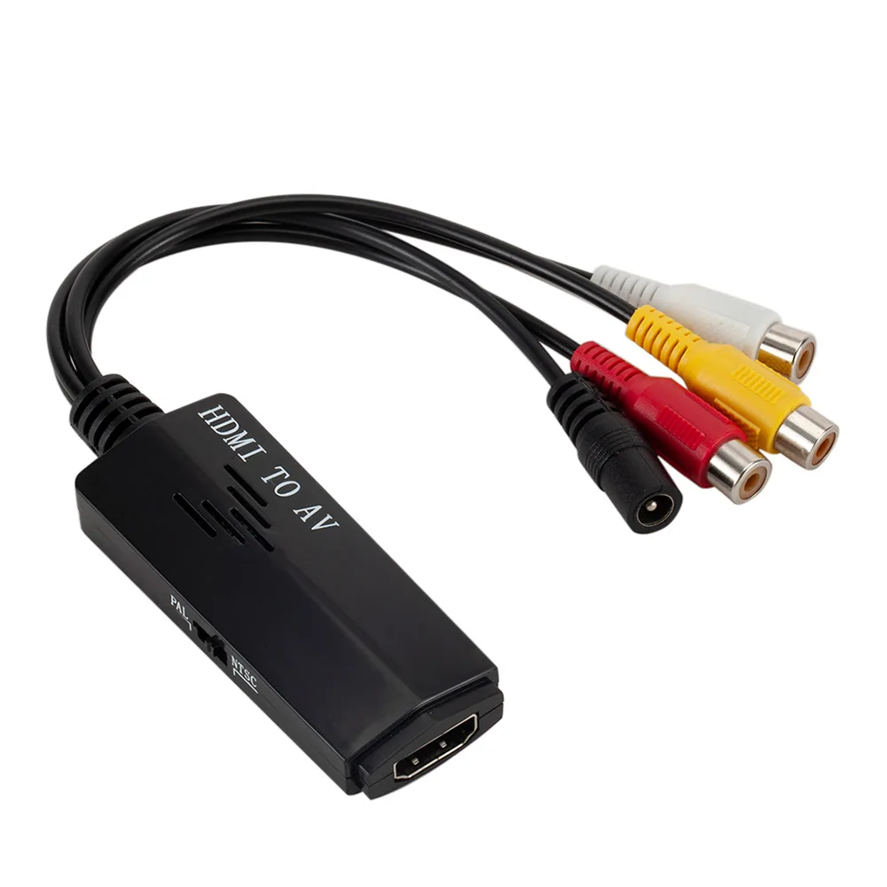 HDMI в RCA конвертер Кабель-адаптер AV видео аудио кабель конвертер для ТВ VHS VCR DVD рекордеры Поддержка NTSC и PAL