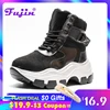 Fujin botas de mujer plataforma 2022 nuevos zapatos de piel de felpa de invierno Retro femenino botas transpirables botas de nieve cálidas botas de zapatilla ► Foto 2/6