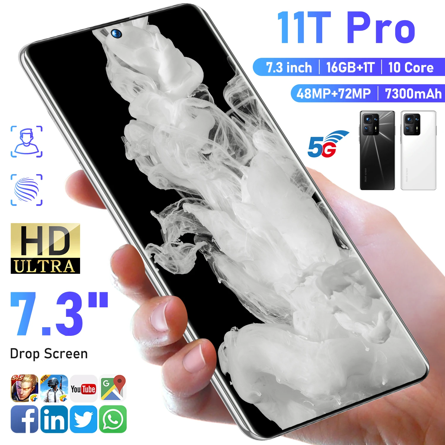 Смартфон глобальная версия T11 PRO 7 3 дюйма 4G/телефон Android 16 ГБ + ТБ телефон с