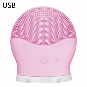 

USB Charging Silicone Cleansing Instrument Ultrasonic Vibration Massager Face Washer Facial Pore Cleaner A6HB