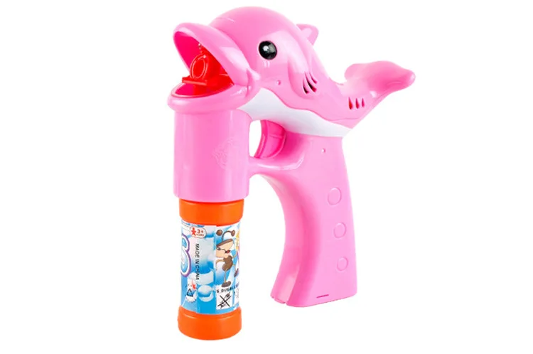 Полностью автоматический Электрический пузырьковый пистолет в форме дельфина пузырь машина светильник Музыка 2 бутылки воды детская игрушка пузырь машина
