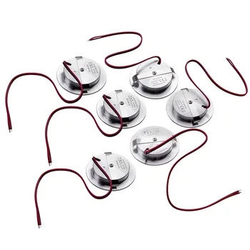 

6pcs Cool White 12volt 3w LED Recessed Cabinet Lights for RV Boat Campe Silver 2.7X2.7X0.6inch