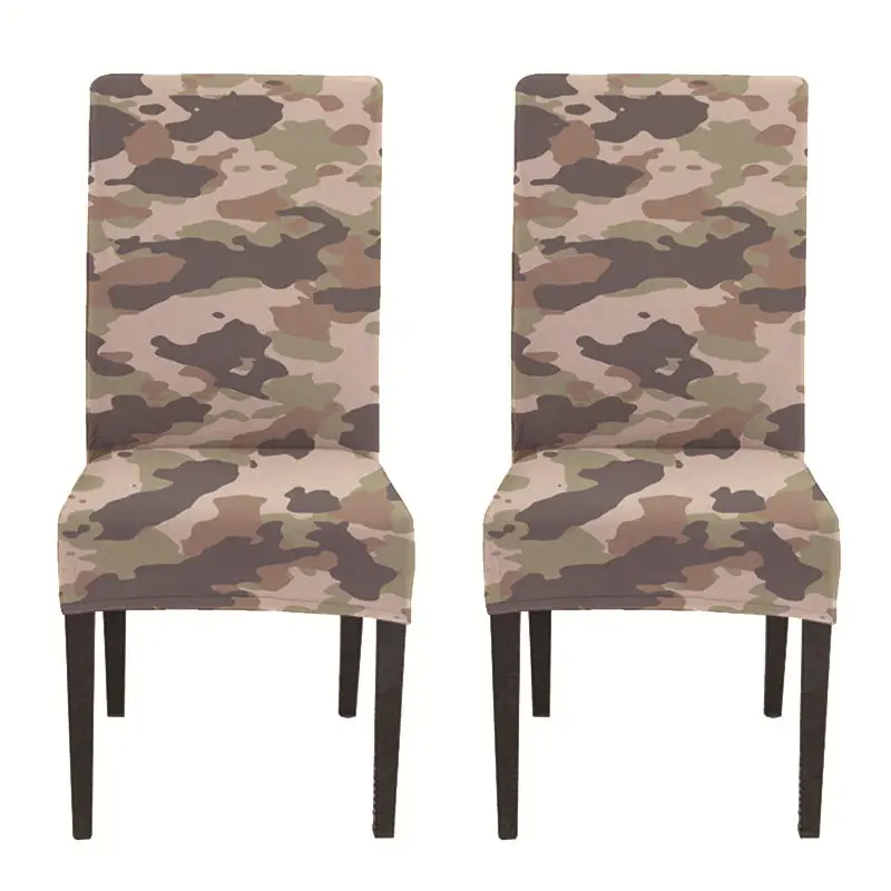 3Camo 2 pack Цифровая печать домашний декор обеденный Чехол для стула высокоэластичный персональный чехол для сиденья Камуфляжный дизайн - Цвет: 3Camo 2 pack