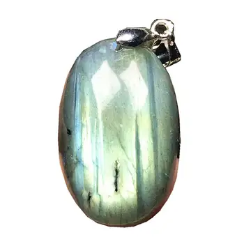 

Top Natural Labradorite Pendant Jewelry For Woman Man Yellow Blue Light Crystal 27x18x10m Beads Silver Moonstone Gemstone AAAAA