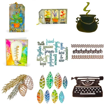 

2020 Hot New Christmas Die Cut Scrapbooking Crafts Foil Halloween and Popup Sentiment Word Metal Cutting Dies Card Making stamps