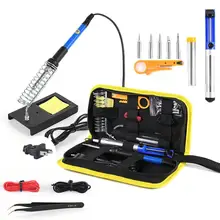 

Soldering iron kit adjustable temperature 220V 80W LCD solder welding tools Ceramic heater soldering tips Desoldering Pump