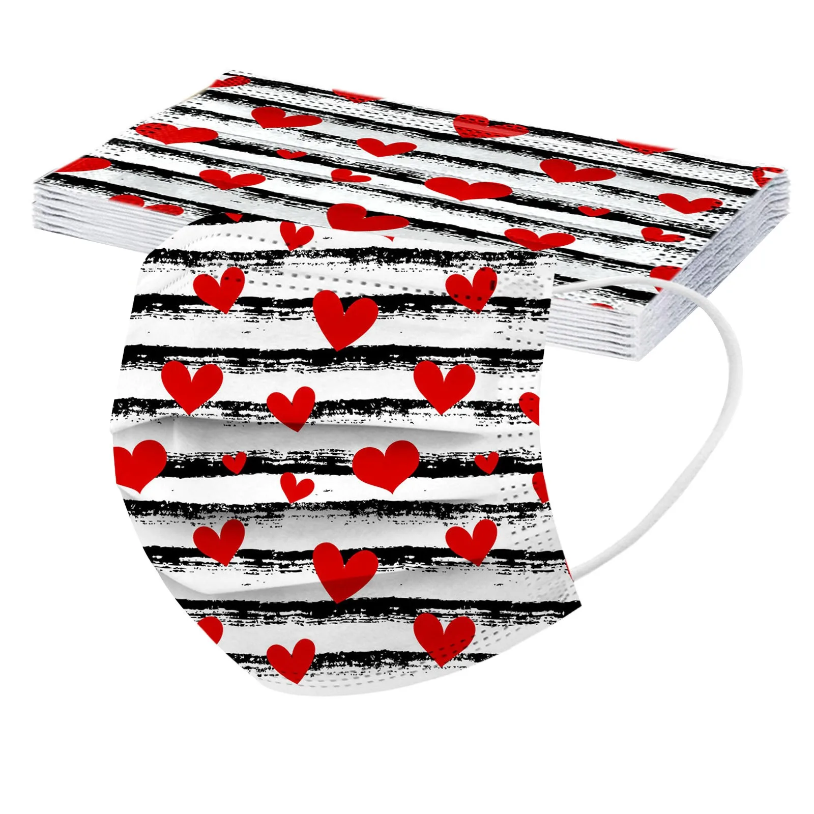 10/50PC Adult Disposable Face Masks Love heart print Protection masque For Men And Women маска для лица от вируса |