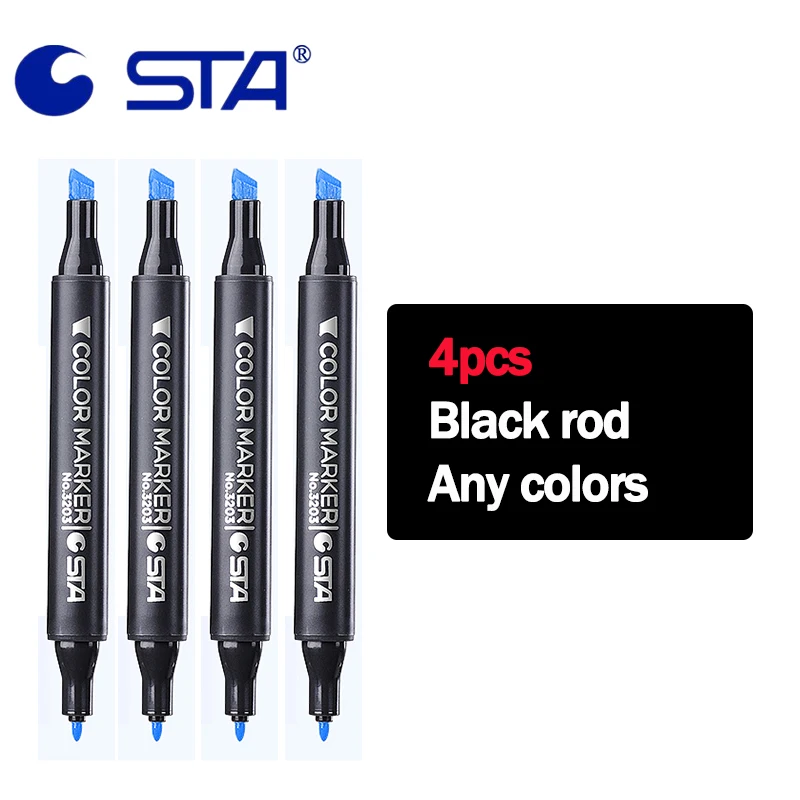 STA 3203 Art Markers Set Dual Headed Artist Sketch Oily Alcohol Based  Markers Pen 30/36/40/48/60/80/128/201 Colors For Animation - AliExpress