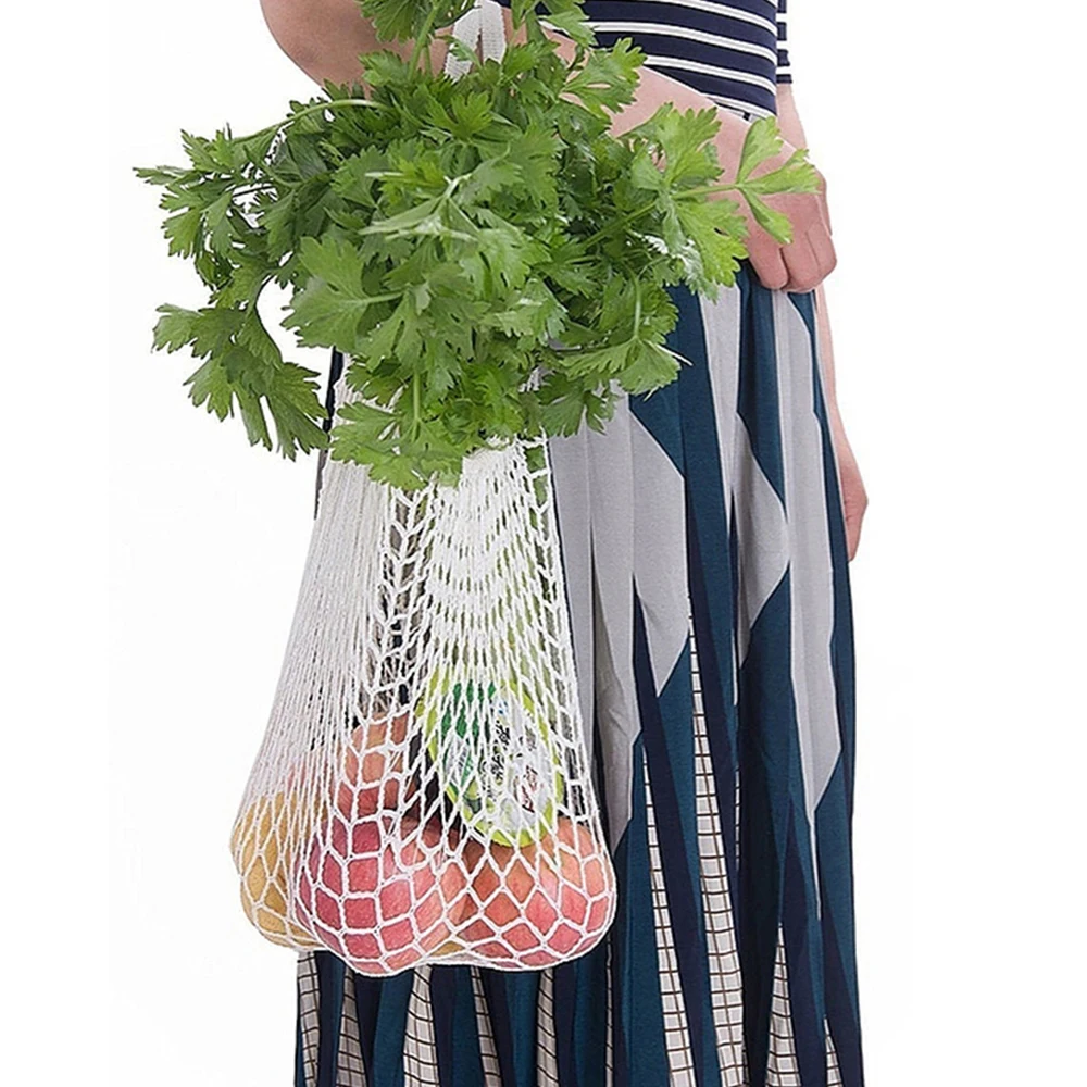 Высококачественные многоразовые хозяйственные сумки из эко-ткани, Пляжная большая элегантная однотонная хлопковая модная Сетчатая Сумка, Большая вместительная сумка для покупок
