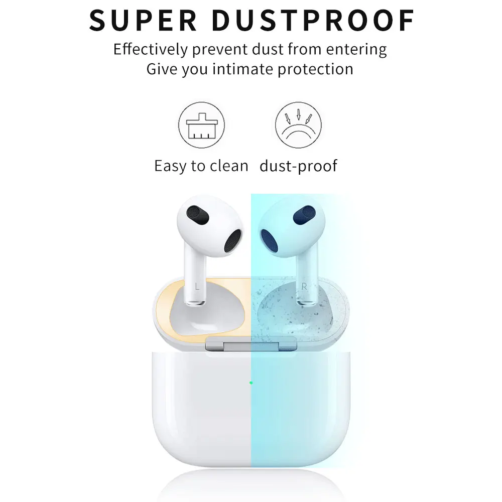 Dust-proof Scratchproof Cover For airpods 3 2021 skin sticker Dust Guard Protection Film For Apple AirPods 3 Pro 2 1 Stickers - Image 6