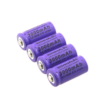 

UniversALBC 3000mAh LS 16340 3.7V Rechargeable Li-ion Battery LED Flashlight Expert Battery Purple Color