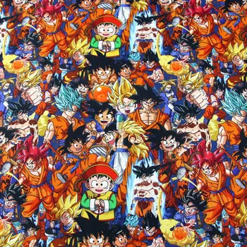 

Cartoon character Dragon Ball printed 100% cotton fabric for sewing masks clothes tissus au metre patchwork wholesale per meter