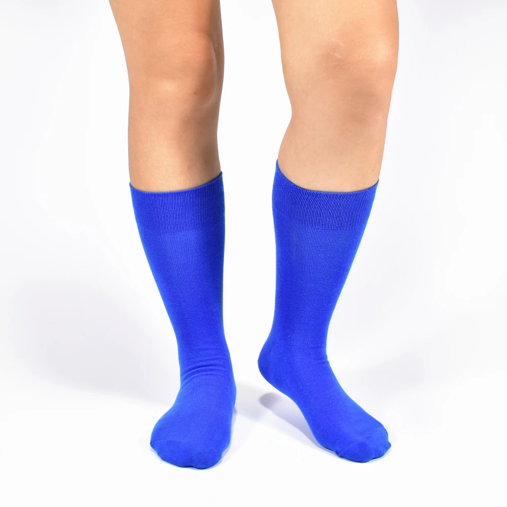 Новые мужские Носки синие мужские носки из хлопка однотонноные цветные свадебные подарочные счастливые носки