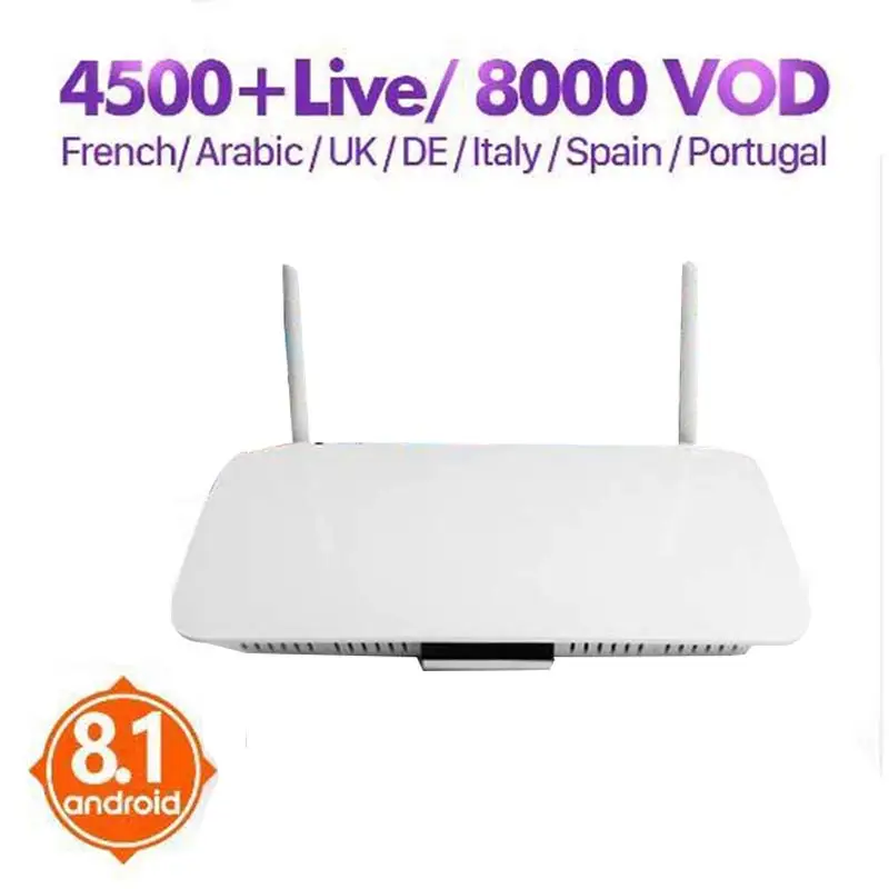 IP tv Франция tv Box Q1404 Android 8,1 ТВ приемник Арабский IP tv 1 год Франция арабский Бельгия Турция Португалия IP tv Box