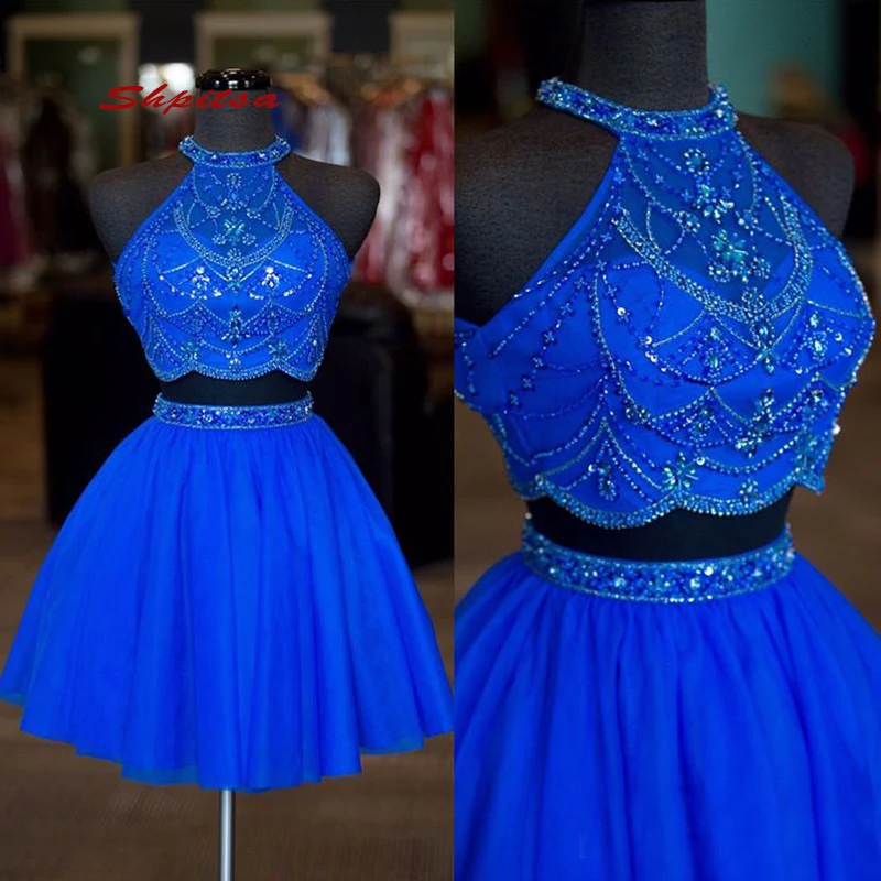 Royal Blue Short Cocktail Dresses Party Sexy Homecoming Graduation Women Prom Plus Size Coctail Semi Formal Dresses