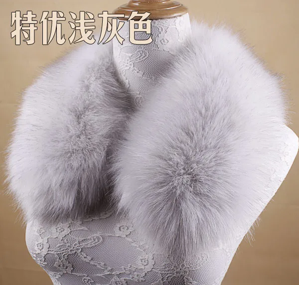 28 Qearlstar Women Scarf New Faux Fur Collar 55cm Women Children Jackets Coat Hood Fur Decor Shawl Soft Warm Luxury Scarves ZKG15 - Цвет: 28