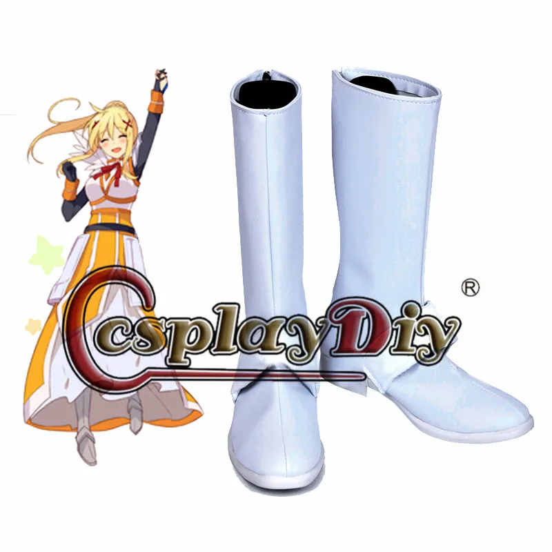 Косплей diy KonoSuba: Божье счастье на этом прекрасном мире маскарадная обувь для косплея белые ботинки, изготовленный на заказ костюм для