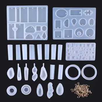 

Epoxy UV Resin Silicone Casting Mold Tools Set for DIY Pendant Jewelry Craft Making 50PE