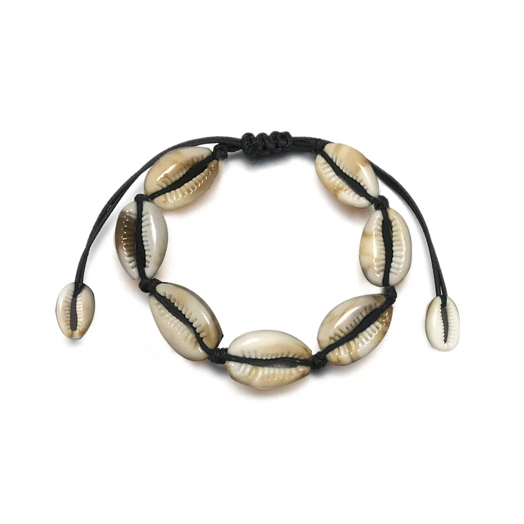 Bracelet Smelly Cat Natural Shell Bracelet Necklace Set for Women Delicate Rope Chain Beads Charm Bracelet Bohemian Beach Jewelry - Окраска металла: Bracelet