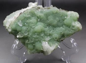 

669g Natural Green Prehnite and crystal symbiotic Mineral Specimen Stone and Crystal Quartz Healing Crystal from China