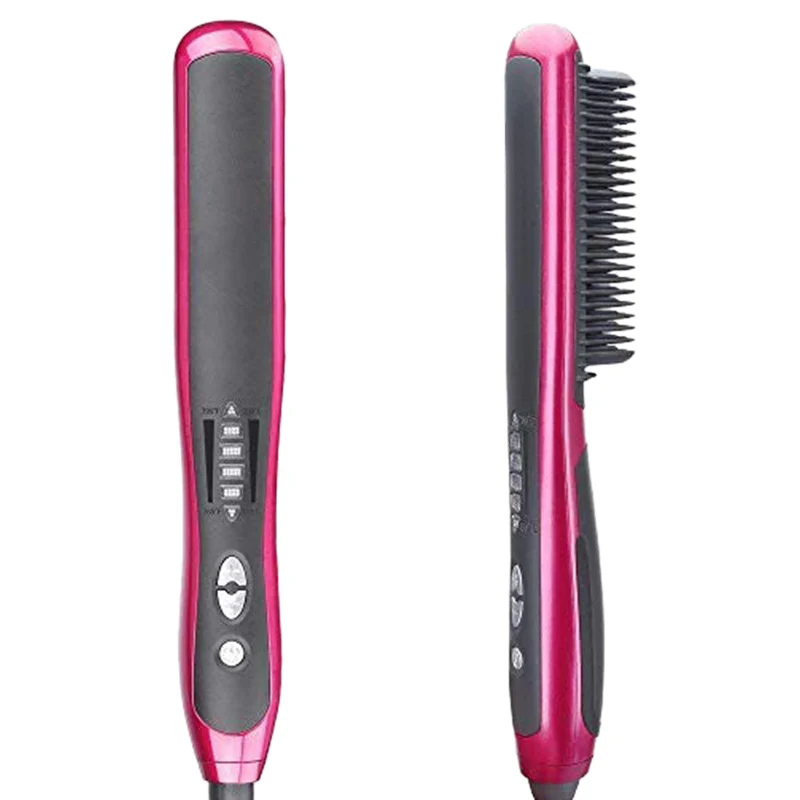 

Ceramic Hair Straightener Brush, PTC Heating Technology, Temperatures Adjustable, Auto Shut Off, Anion Hair Care & Anti Scald De